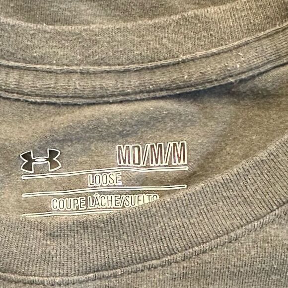 Under Armour Charcoal and Orange Football Tee - Picture 2 of 3